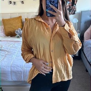 Mustard button up blouse